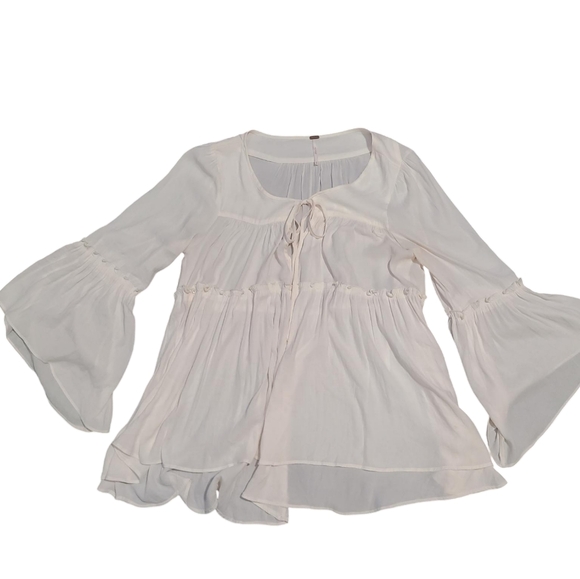 FREE PEOPLE bell sleeve blouse M - Picture 7 of 9